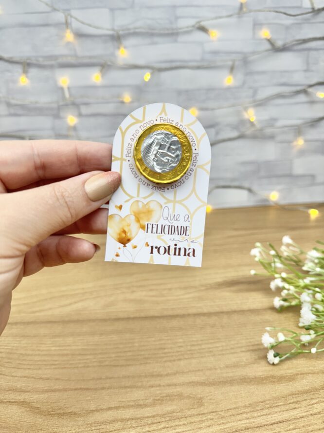 card para moeda  de chocolate