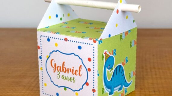 caixa canudo dinossauro