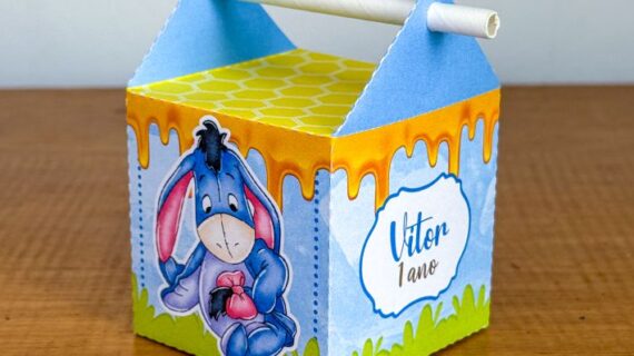 caixa canudo ursinho pooh