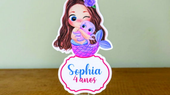 🧜‍♀️ Tubete 3D Sereia Personalizado