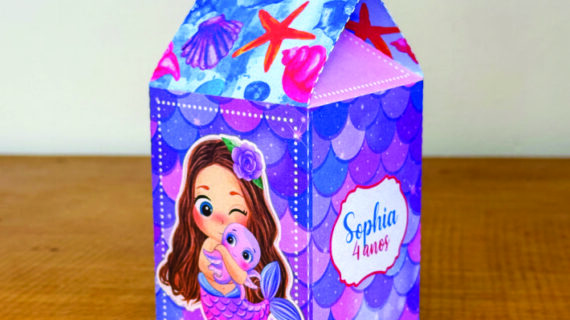 🐚 Caixa Milk Sereia Personalizada