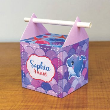 🐬 Caixa canudo Fundo do Mar Personalizada