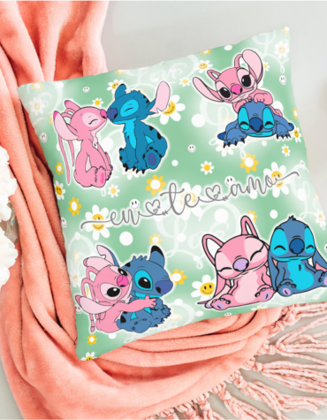 🌟 Almofada Decorativa Stitch & Angel - Amor Fofo