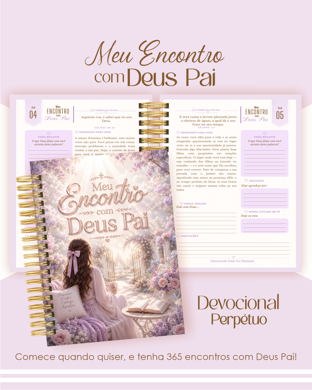 Devocional Encontro com Deus - Floral Lilás