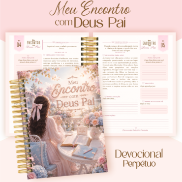 Devocional Encontro com Deus - Floral Azul e Rosa
