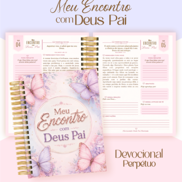 Devocional Encontro com Deus - Borboletas Lilás e Rosa