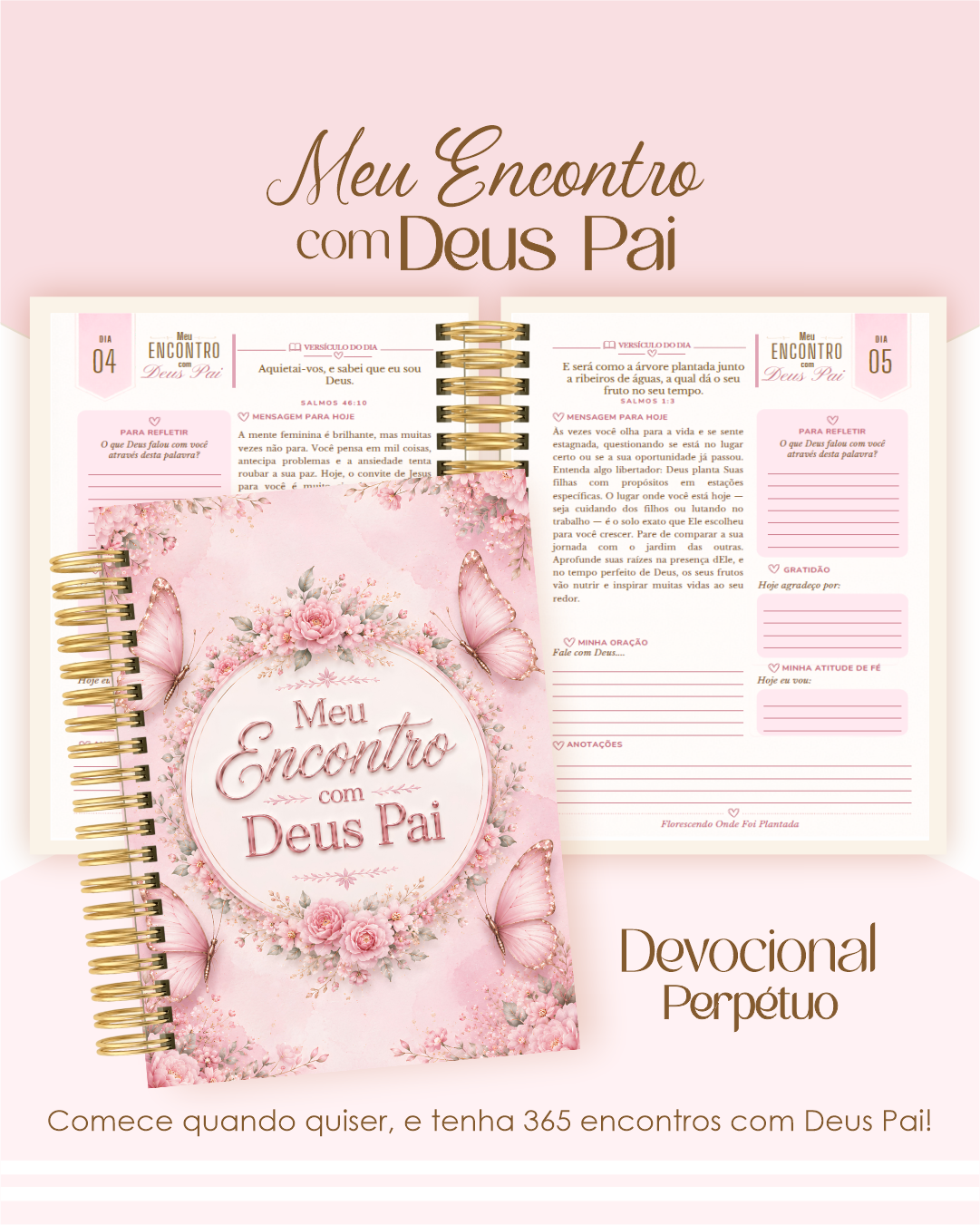 Devocional Encontro com Deus - Borboletas Rosa